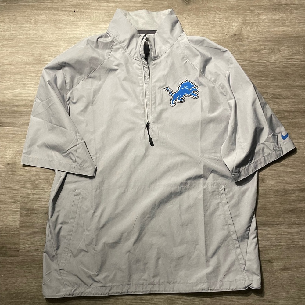 Detroit Lions Mens Nike Sideline Pullover Jacket L Ash MSRP$70 NFL